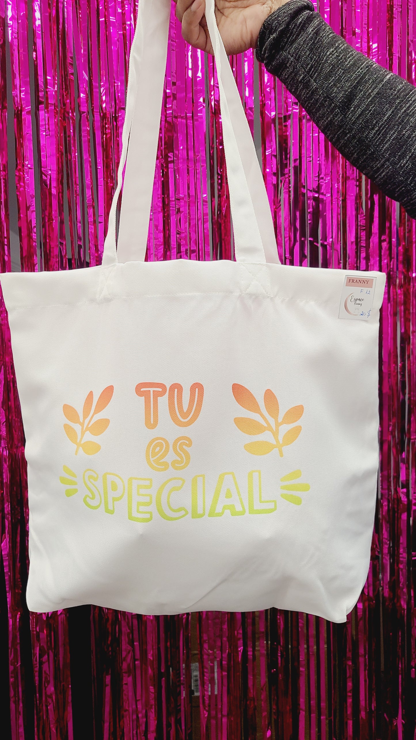 T12 Sac fourre tout blanc personnalisé