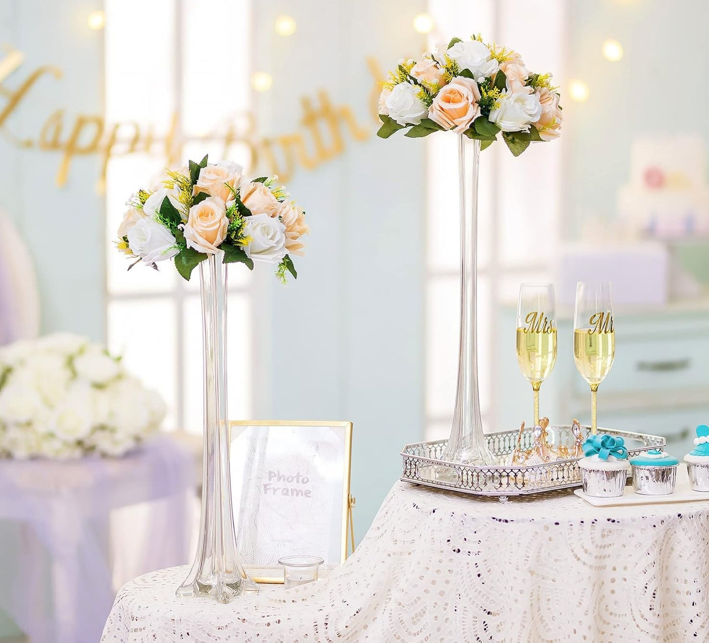 Location Boule de fleur Champagne 24cm