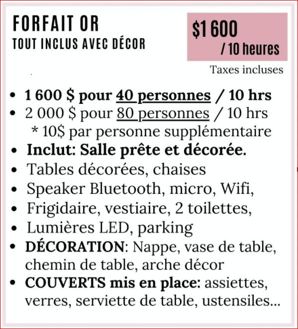 Location de salle a Longueuil