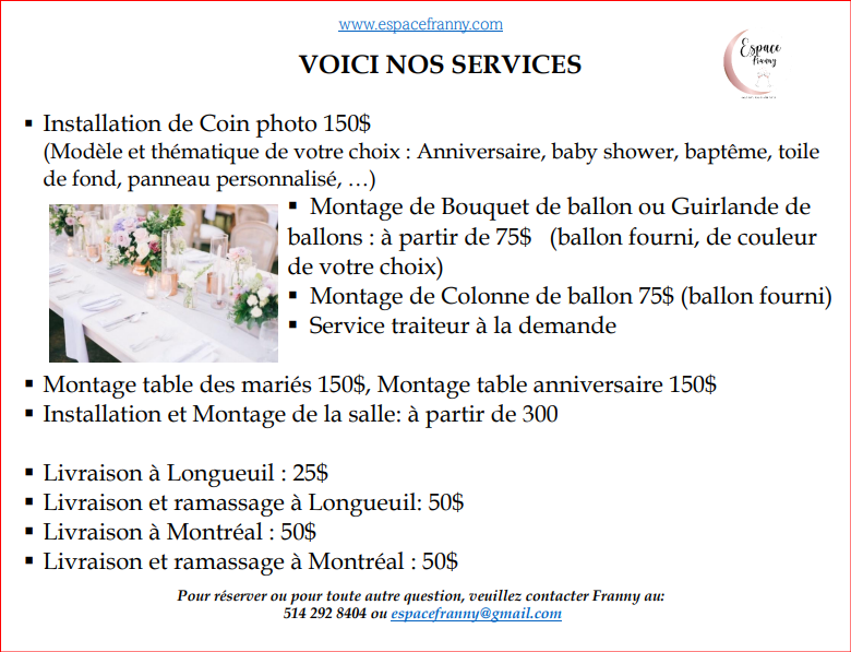 Location de salle a Longueuil