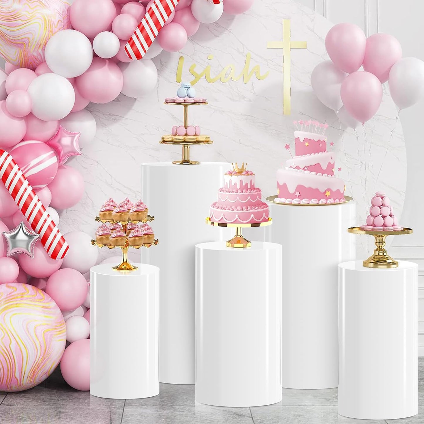 Location Présentoir cylindrique blanc