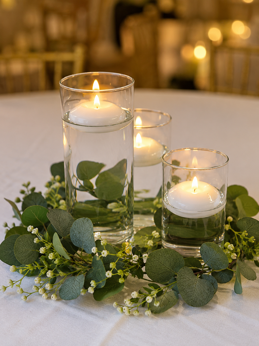Location centre de table: LOT de vases transparent et fleurs