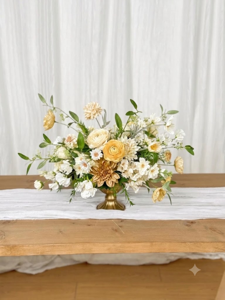 Location Vase avec fleurs pour centre de table, vase bas