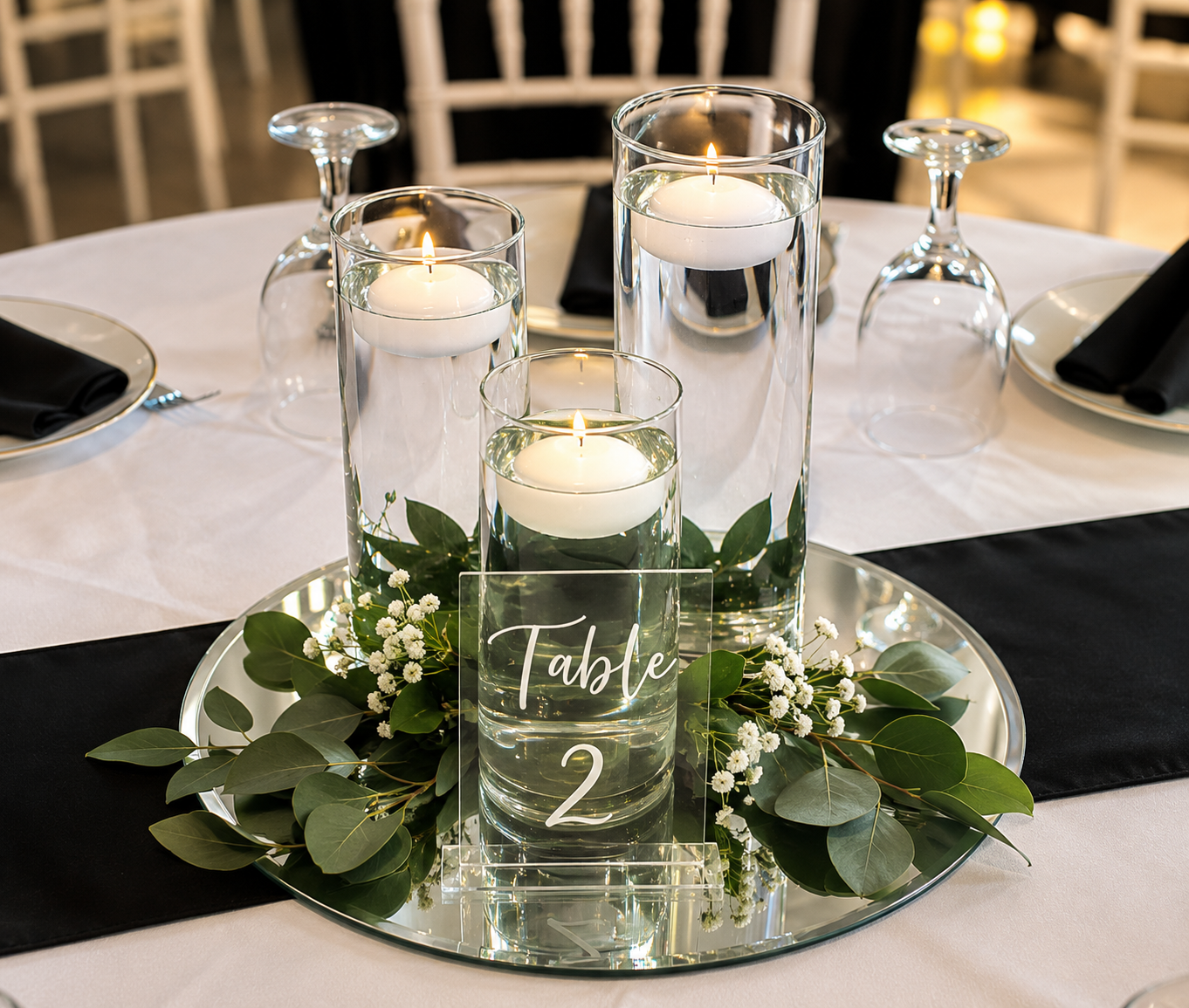Location centre de table: LOT de vases transparent et fleurs